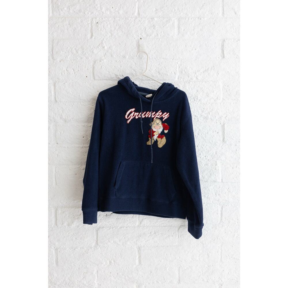 Vintage Disney Navy Fleece Grumpy Fleece Hoodie Size XL Women’s